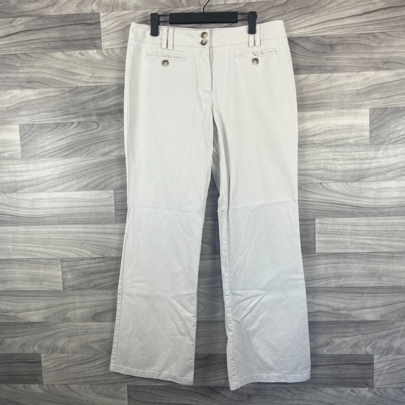 Ann Taylor Pants Women's Size 8 Beige Bootcut Leg‎ 2 Button Stretch Y2K Career - Picture 6 of 13